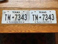 Vintage Movie pair of Plastic (Not Real) Texas licence Plates !