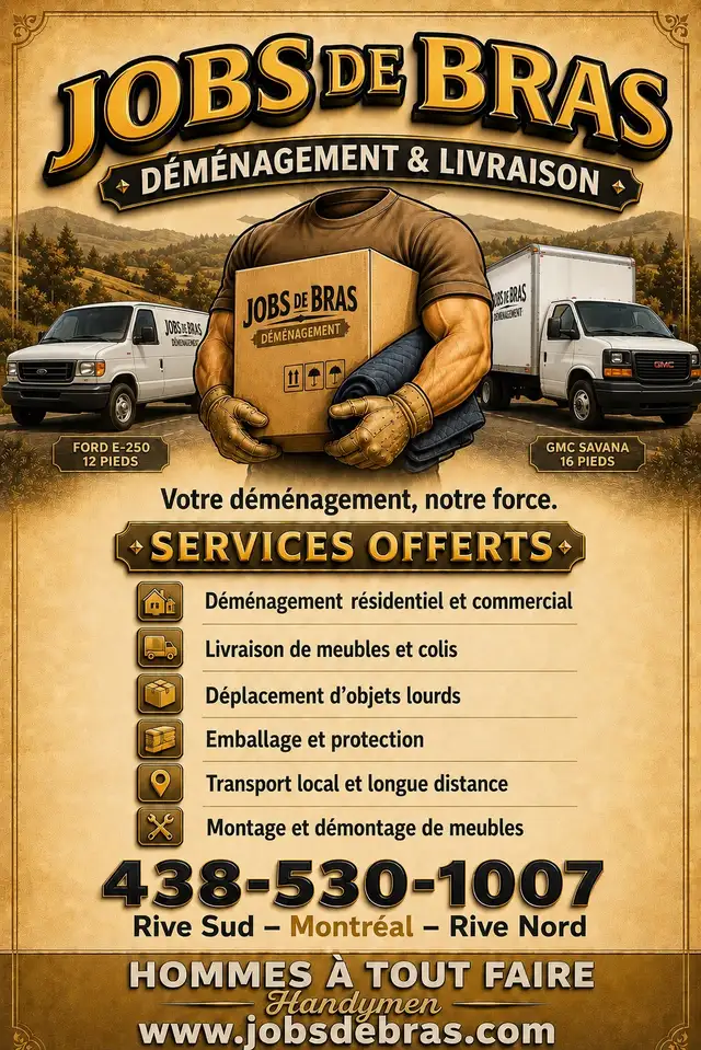 Déménagement, livraison et transport  Camion avec déménageurs