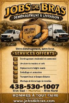 Déménagement, livraison et transport  Camion avec déménageurs