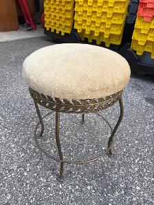 Free delivery Used Vintage Vanity Stool with Leaf Accent