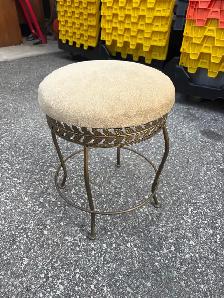 Free delivery Used Vintage Vanity Stool with Leaf Accent - Photo 3