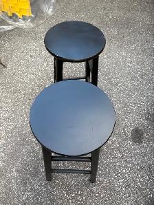 Free delivery used Set of 2 Black Bar Stools - Photo 2