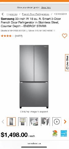 NEW 33" Samsung (Ice Maker) Counter Depth Fridge (18 Cu.Ft) - Photo 10