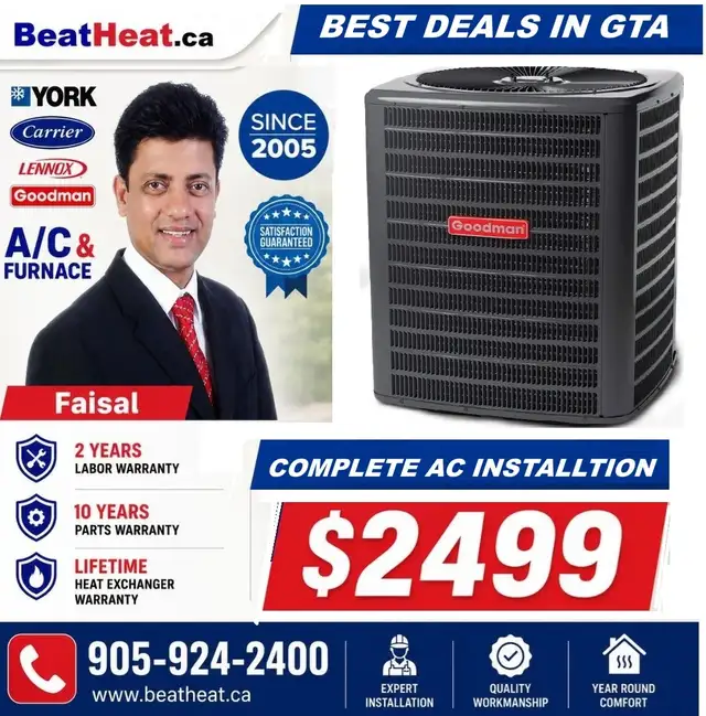 air conditioner SALE$ 15 SEER $2499, 14 SEER $2299, installed !