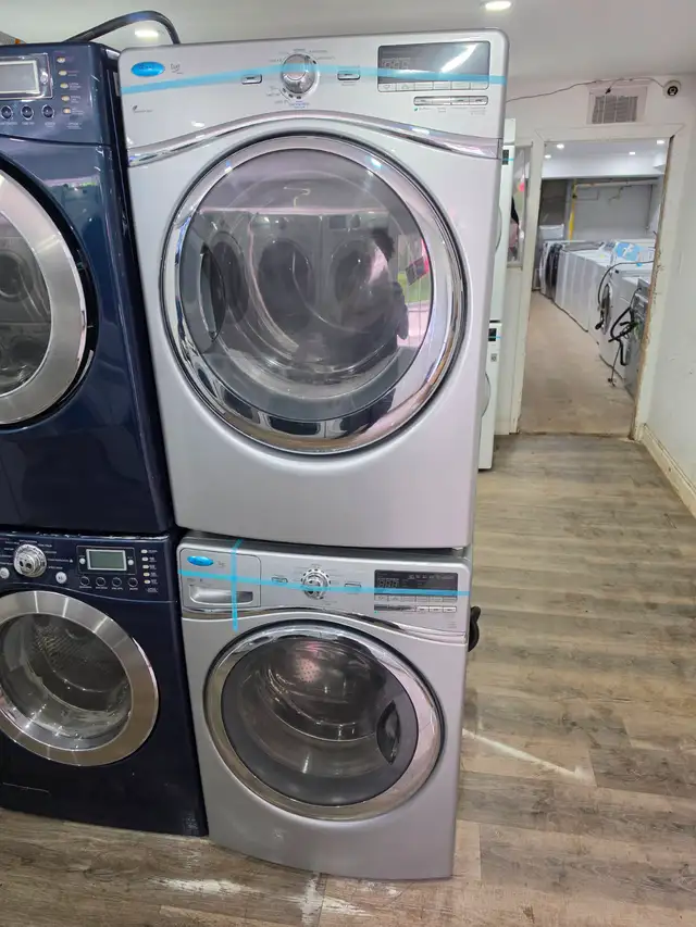 Whirlpool Duet 27' Grey Front-Load Stackable Washer & Dryer Set