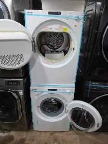 High End Miele 24' White Front-Load Stackable Washer & Dryer Set - Photo 9