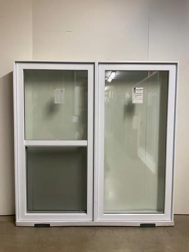 10952JGP Fenêtre Jumelée Guillotine PVC 2 sect 1 ouvr 61x62 1/4
