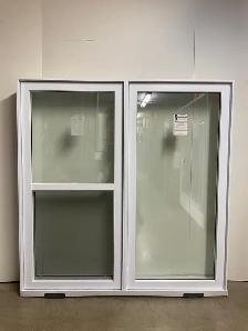 10952JGP Fenêtre Jumelée Guillotine PVC 2 sect 1 ouvr 61x62 1/4