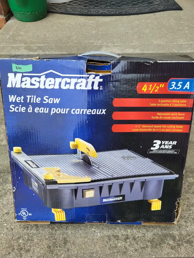 Almost New Mastercraft Wet Tile Saw