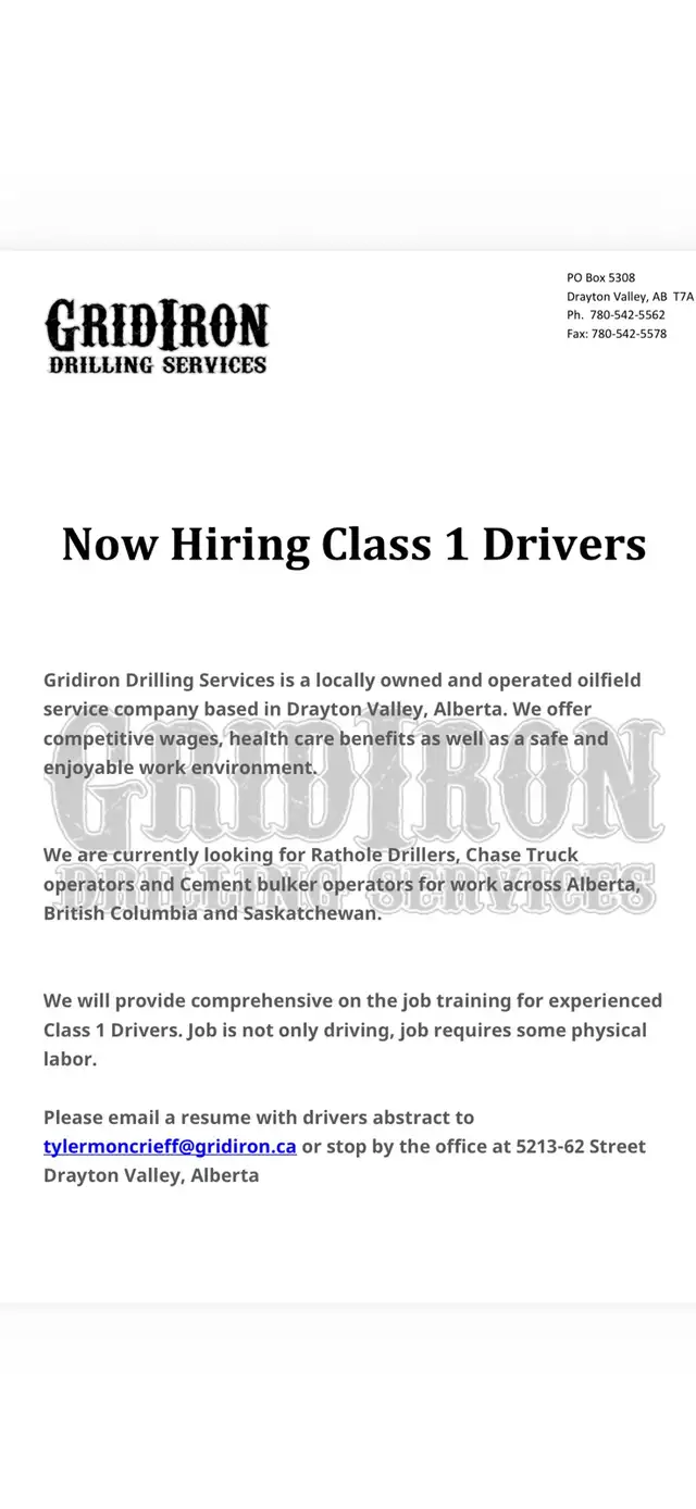 Hiring Class 1 Drivers