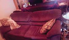 Burgundy pull-out Sofa (bed)