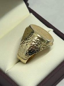 10K  Mexican Dos Pesos Coin Men’s Ring - Photo 5