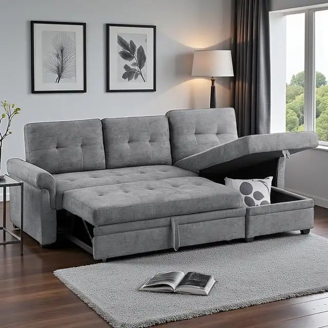 New Stunning Sectional Sofa Bed With USB Charging Port In Sale