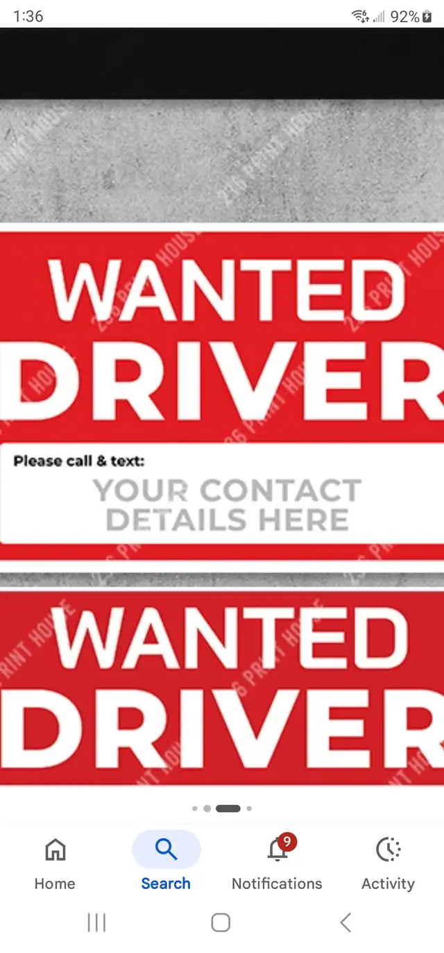 DRIVER WANTED!