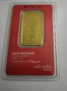 Valcambi Suisse 1 oz .9999 Fine Gold Bar- $5895.00