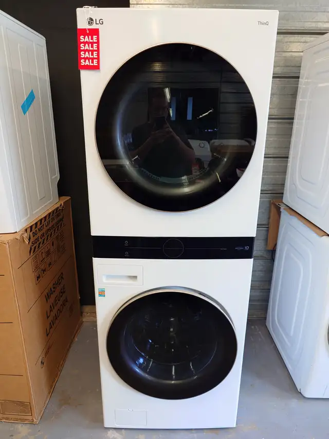 LG '27' White Front Load Laundry Center on Sale‼️