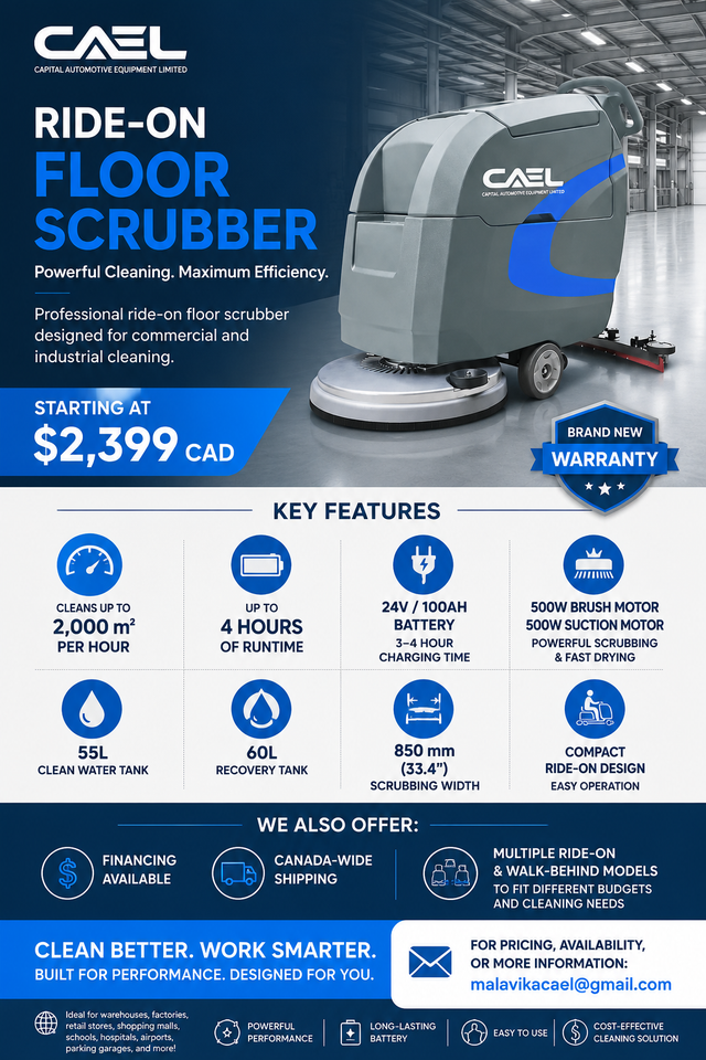 SALE – Commercial Ride-On Automatic Floor Scrubber | CAEL B50D
