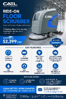 SALE – Commercial Ride-On Automatic Floor Scrubber | CAEL B50D