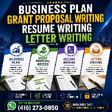 BUSINESS PLAN, GRANT PROPOSAL WRITING, RESUME WRITING, LETTER #1