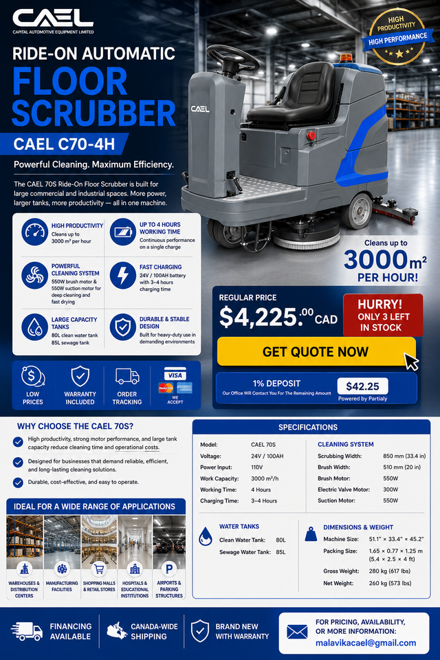 SALE-Ride-On Automatic Floor Scrubber- (CAEL C70-4H)