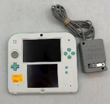 White & Blue Nintendo 2DS with Stylus and Charger