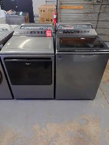 Whirlpool '27' Chrome Shadow Top Load Washer/Dryer Set on Sale‼️