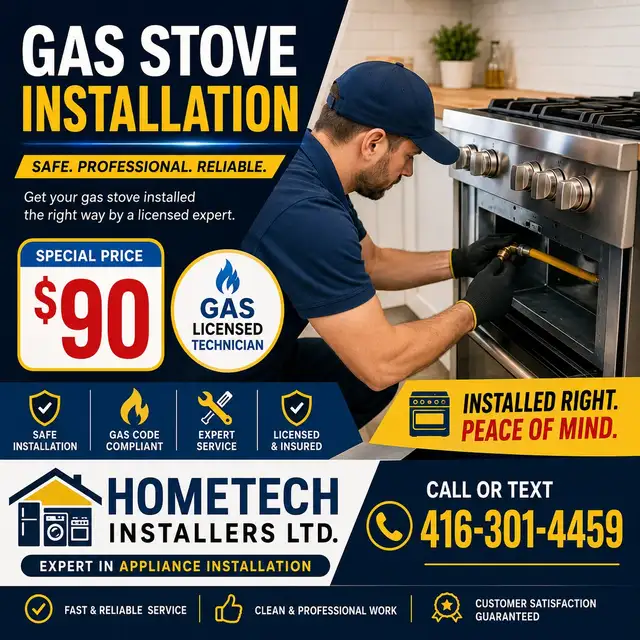 Gas stove or Gas range installation