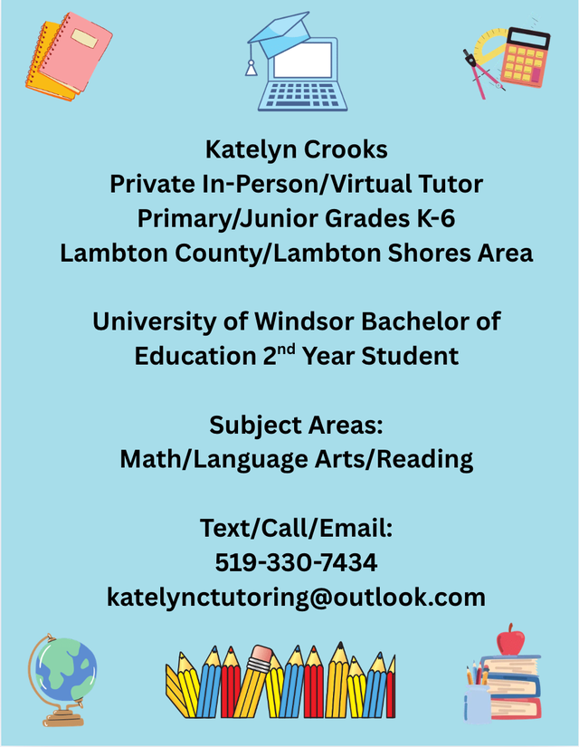 Private In-Person/Virtual Tutoring Grades K-6
