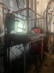 Antique blacksmith shop forge, welder, post drill
