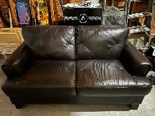 Leather love seat