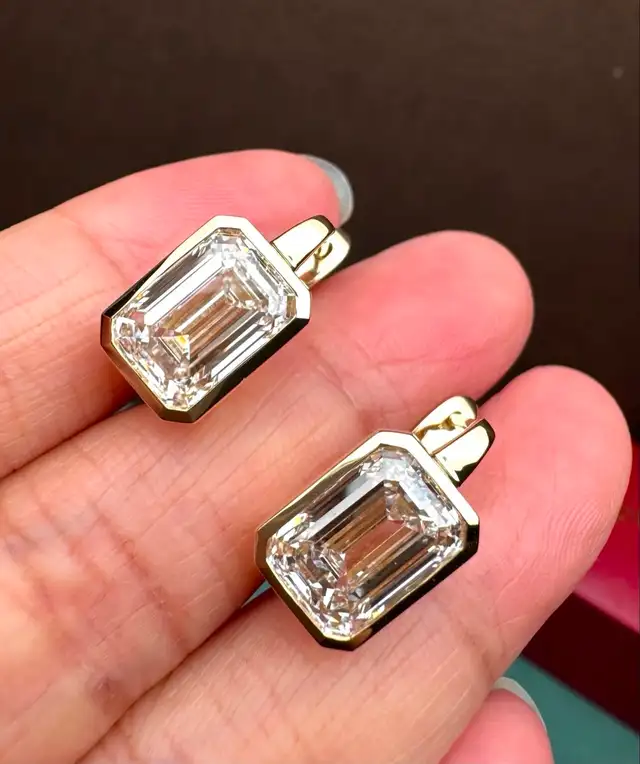 925 Silver Emerald Earrings