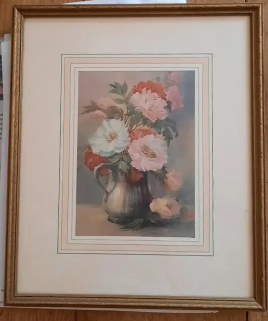 W.E. Powell - Peonies - Framed Print