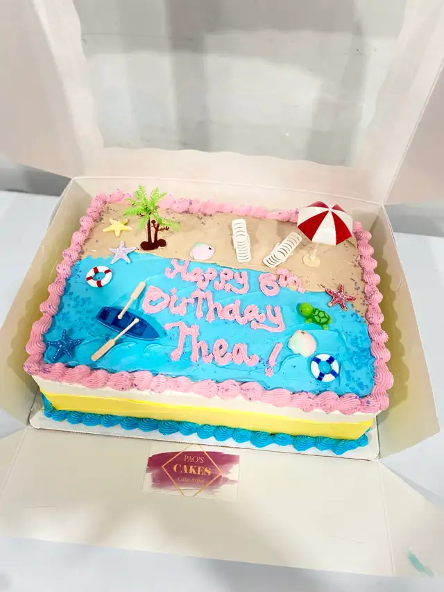 custom cakes  beach cake , pool cake