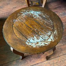 Set of round end tables with matching coffee table - Photo 2