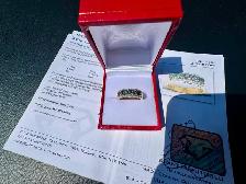 #873 - 14kt Yellow Gold, Alexandrite & Diamond Band Size 6