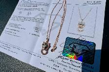 #860 - 14kt Rose Gold, EFFY Panther Diamond Necklace 16-18" - Photo 2