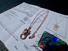 #860 - 14kt Rose Gold, EFFY Panther Diamond Necklace 16-18" - Photo 3