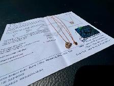 #851 - 14kt Rose Gold, EFFY Panther Diamond Pendant 16-18" - Photo 4