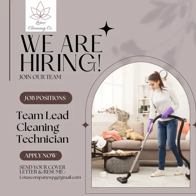 Hiring: Team Lead Cleaner