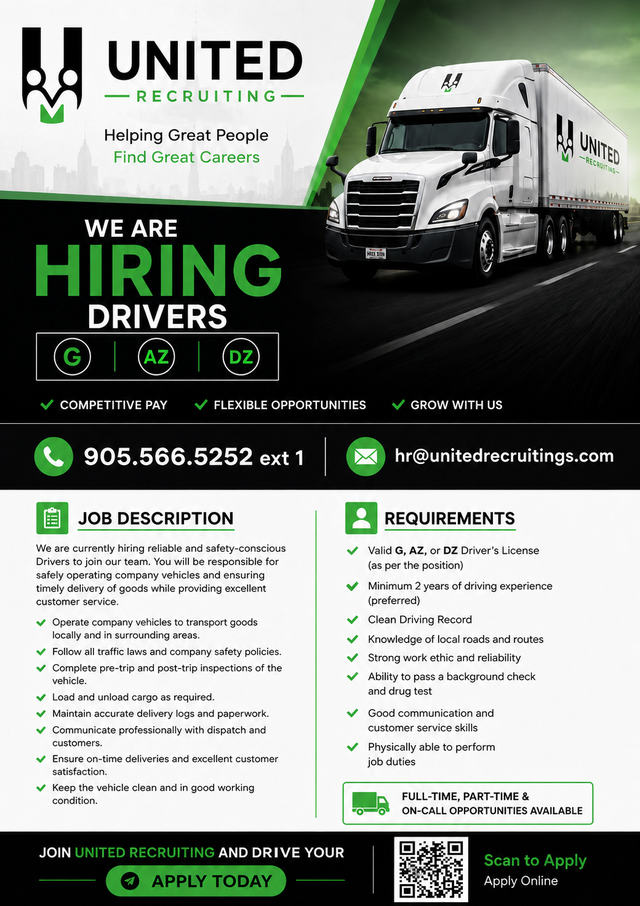 Hiring Drivers (G, DZ, AZ)