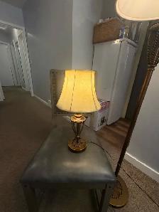 Free delivery used Vintage Brass Table Lamp and Floor Lamp Set - Photo 5