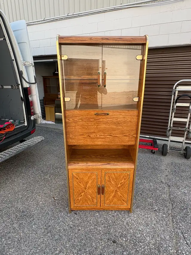 Free delivery used Vintage Wooden Display Cabinet