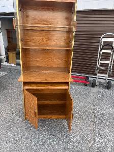 Free delivery used Vintage Wood and Glass Display Cabinet