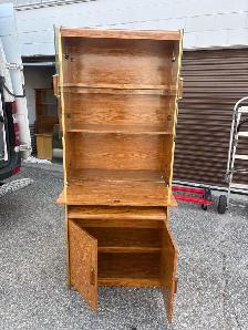 Free delivery used Vintage Wood and Glass Display Cabinet - Photo 3