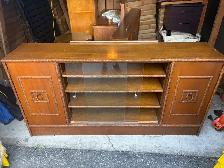 Free delivery used Vintage Wooden dresser  with Glass Doors - Photo 2
