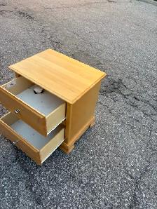 Free delivery used Light Wood Drawer Nightstand - Photo 8