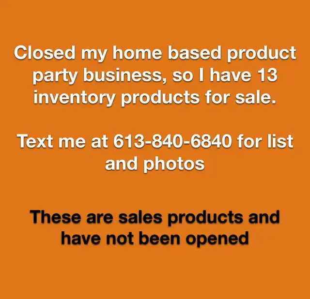 left over inventory from home business