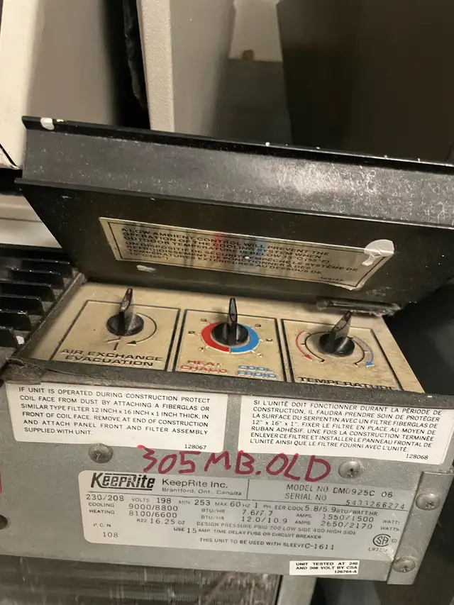 Packed Terminal Air conditioner.   (PTAC)