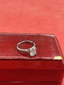 alliance en or blanc 14K avec diamant