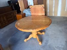 Free delivery used Oak Pedestal Table - Photo 3